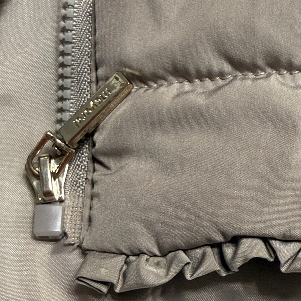 Mayoral Taupe Kids Puffer Vest SZ 12 months girls ruffle detail fall winter warm